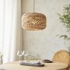 Lampa wisząca okrągła pleciona naturalna z rattanu boho designerska rustykalna Toca 109207 ENDON